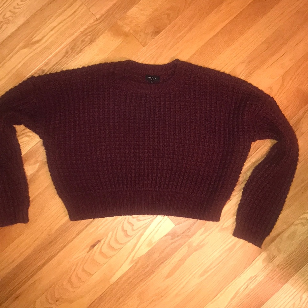 PS/LA PAC SUN SWEATER MAROON CROPPED SIZE LARGE